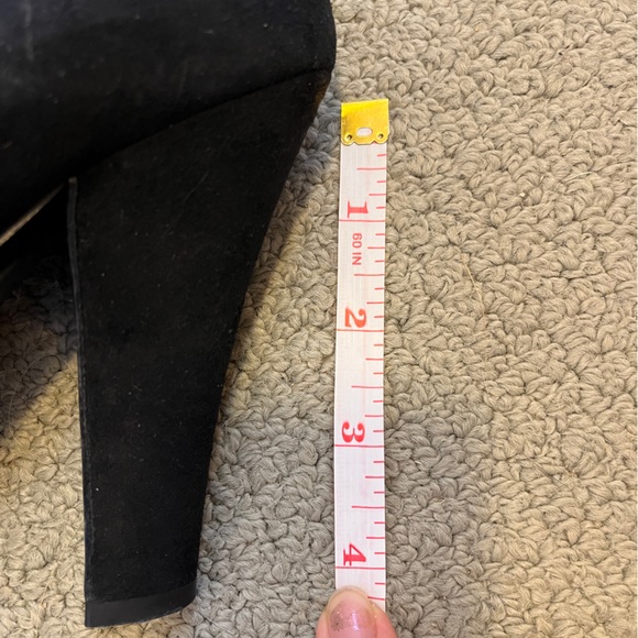 Miu Miu Black Suede Pump Round Almond Toe Block Heels Leather Italy cLassic Shoe - Picture 4 of 12